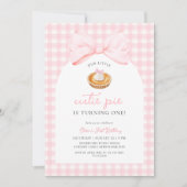 Invitation Little Cutie Pie Coquette Premier anniversaire (Devant)