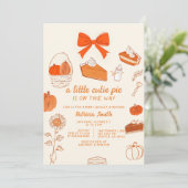 Invitation Little Cutie Pie dessiner à la main doodle Baby sh (Debout devant)