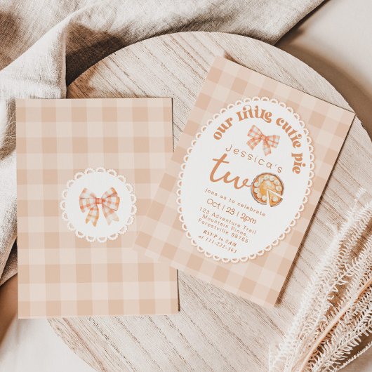 Invitation Little Cutie Pie est deux fête de 2ème anniversair