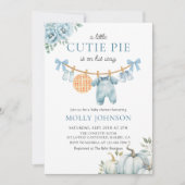 Invitation Little Cutie Pie Fall Citrouille Baby shower garço (Devant)