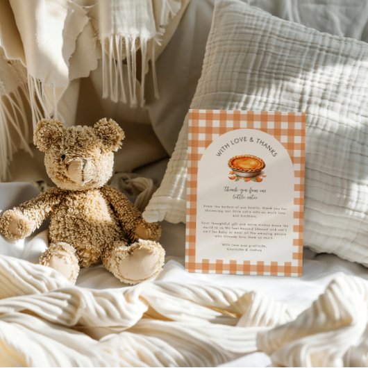Invitation Little Cutie Pie Fall Citrouille En vichy Baby sho