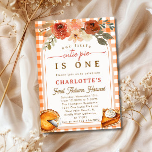 Invitation Little Cutie Pie Fall Harvest Premier anniversaire