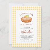 Invitation Little Cutie Pie Jaune À damiers Baby shower (Devant)