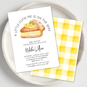 Invitation Little Cutie Pie Jaune En vichy Plaid Baby shower