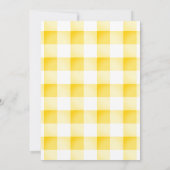 Invitation Little Cutie Pie Jaune En vichy Plaid Baby shower (Dos)