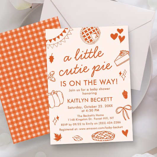 Invitation Little Cutie Pie On The Way! Fall Baby Shower