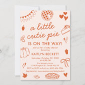 Invitation Little Cutie Pie On The Way! Fall Baby Shower (Devant)