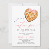 Invitation Little Cutie Pie Pink Bow Baby Shower (Devant)