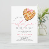 Invitation Little Cutie Pie Pink Bow Baby Shower (Debout devant)