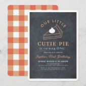Invitation Little Cutie Pie Thanksgiving 1er anniversaire (Devant / Derrière)