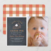 Invitation Little Cutie Pie Thanksgiving 1er Anniversaire Pho (Devant / Derrière)