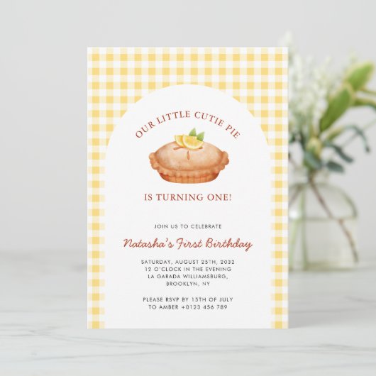 Invitation Little Cutie Pie Thanksgiving Automne Premier anni (Debout devant)