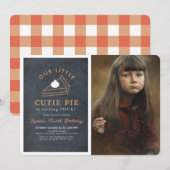 Invitation Little Cutie Pie Thanksgiving Photo Anniversaire (Devant / Derrière)