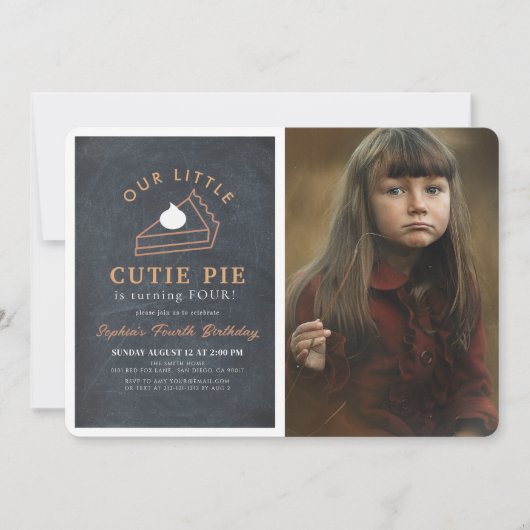 Invitation Little Cutie Pie Thanksgiving Photo Anniversaire (Devant)