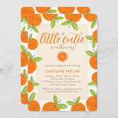 Invitation Little Cutie sur le chemin Baby shower d'Oranges C (Devant / Derrière)