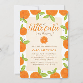 Invitation Little Cutie sur le chemin Baby shower d'Oranges C