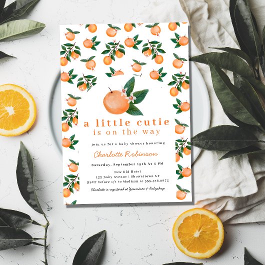 Invitation Little Cutie Sur Le Chemin Orange