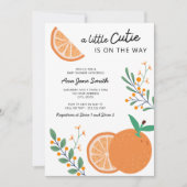Invitation Little Cutie sur le chemin Orange Baby shower à th (Devant)