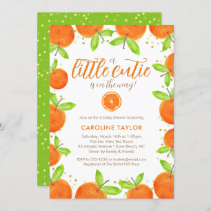 Invitation Little Cutie sur le chemin Orange Clementine Baby 