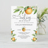 Invitation Little Cuties sur le chemin Twin Baby shower (Debout devant)