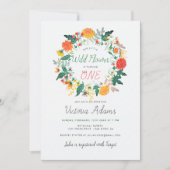 Invitation Little Dahlia Fleur sauvage Wreath Photo Anniversa (Devant)