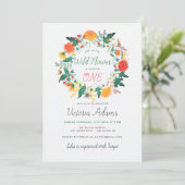 Invitation Little Dahlia Fleur sauvage Wreath Photo Anniversa (Debout devant)