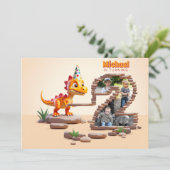 Invitation Little Dino Dragon | 2e anniversaire Big Number Ph (Debout devant)