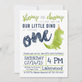 Invitation Little Dino Premier anniversaire Dinosaur thème Bo (Devant)
