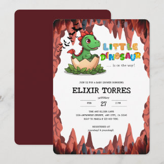 Invitation Little Dinosaur Is on the Way