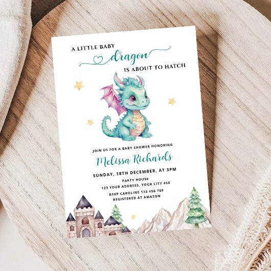 Invitation Little Dragon est sur le point d'ouvrir le Baby sh