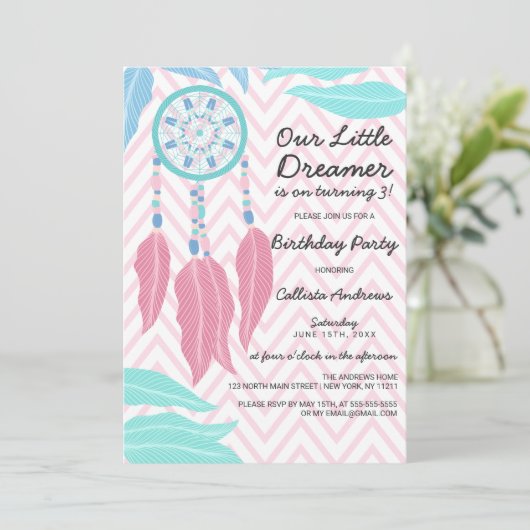 Invitation Little Dreamcatcher (Debout devant)