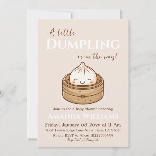 Invitation Little Dumpling Asian Gender Neutral Baby Shower (Devant)