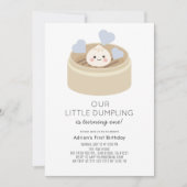 Invitation Little Dumpling Blue Boy 1er anniversaire (Devant)