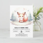 Invitation Little Elegant Fox Anniversaire numérique (Debout devant)