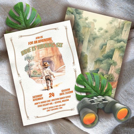 Invitation Little Explorer Adventure Tomb Canyon Anniversaire