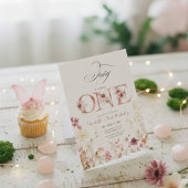 Invitation Little Fairy Floral Garden First Birthday 