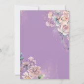 Invitation Little Fairy Premier Anniversaire Rose Purple Flor (Dos)