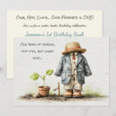 Invitation Little Farmer - 1er Anniversaire Fête des Granges (Devant / Derrière)