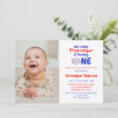 Invitation Little Firecracker 1er anniversaire (Debout devant)