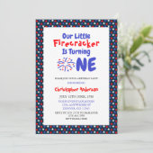 Invitation Little Firecracker 1er anniversaire (Debout devant)