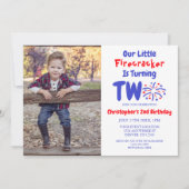 Invitation Little Firecracker 2e anniversaire (Devant)