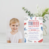 Invitation Little Firecracker 3ème anniversaire de fête photo (Debout devant)