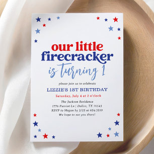 Invitation Little Firecracker 4 juillet 1er anniversaire