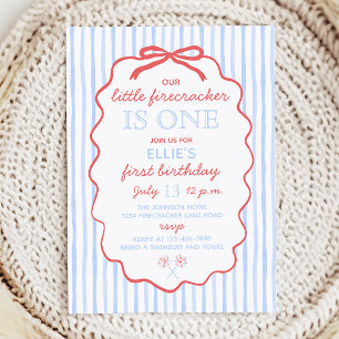 Invitation Little Firecracker 4 juillet 1er anniversaire