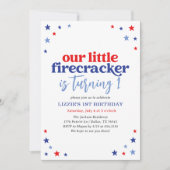 Invitation Little Firecracker 4 juillet 1er anniversaire (Devant)