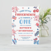 Invitation Little Firecracker 4 juillet 1er anniversaire (Debout devant)