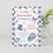 Invitation Little Firecracker 4 juillet 1er anniversaire (Debout devant)