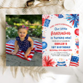 Invitation Little Firecracker 4 juillet 1ère fête d'anniversa