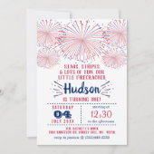 Invitation Little Firecracker 4 juillet 1ère fête d'anniversa (Devant)