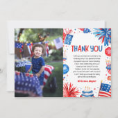 Invitation Little Firecracker 4 juillet Anniversaire Merci (Devant)